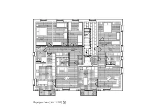 Grundriss Regelgeschoss, Mst. 1:100
