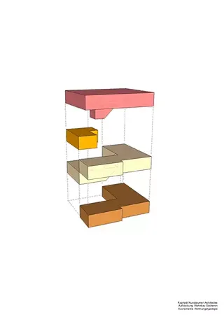 Axonométrie typologie d'appartements
