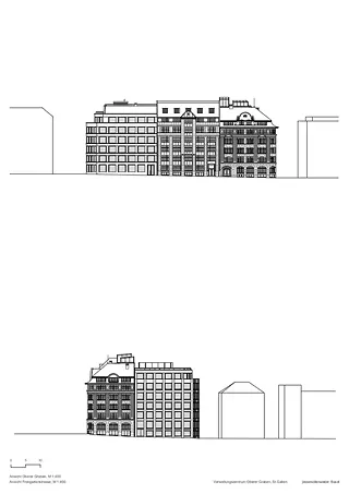Ansicht Oberer Graben, Frongartenstrasse M 1:400