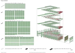 Bauteilinventar: Axonometrie Reuse & New (Sophie Feichtmair & Lorin Fidan)