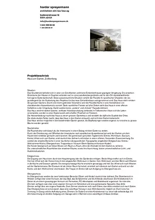 Beschrieb Harder Spreyermann Architekten