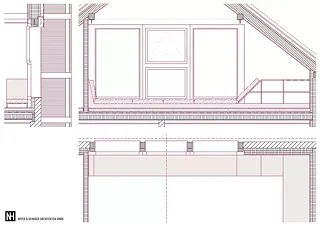 Detailplan Riegverglasung Sitzmöbel Arbeitsplatz