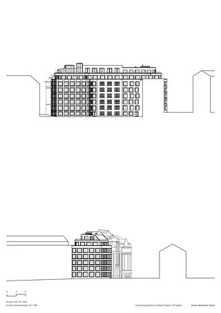 Ansicht Hof, Gartenstrasse M 1:400