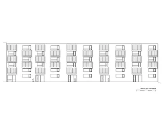 Elevation sud escalier 4-8