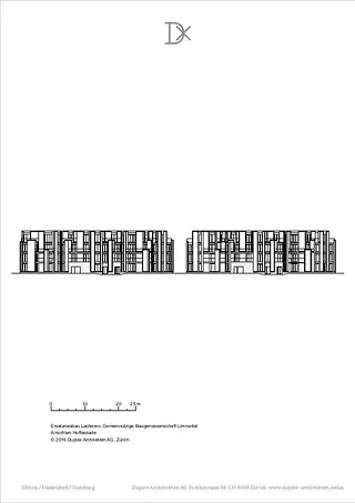 Vues de la façade de la cour