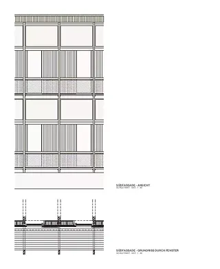 Elévation et plan détail façade sud