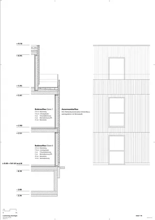 Detailschnitt mit Fassade