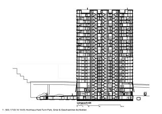 Coupe longitudinale / Gmür & Geschwentner Architekten