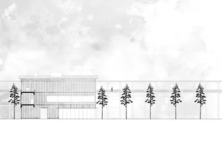 Centre administratif, vue sud 1:200