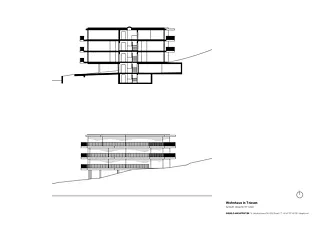 Coupe et façade sud