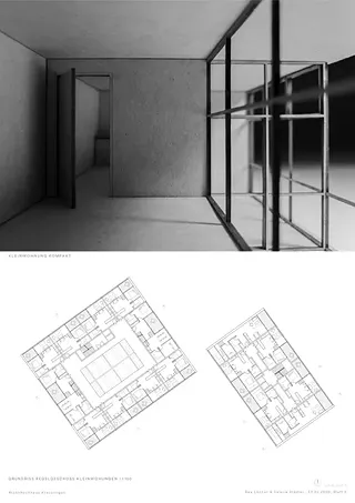 Modèle de petit logement et d'étage standard de petit appartement