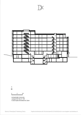 Coupe longitudinale de la maison A