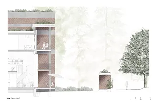 Detailschnitt Gleissiedlung Haus F