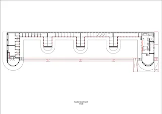 Grundriss Garderobentrakt, 1:100, A2, akkurat bauatelier