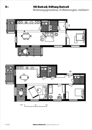 Plan des appartements Appartements en K