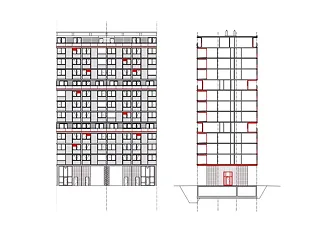 Fassade und Schnitt
