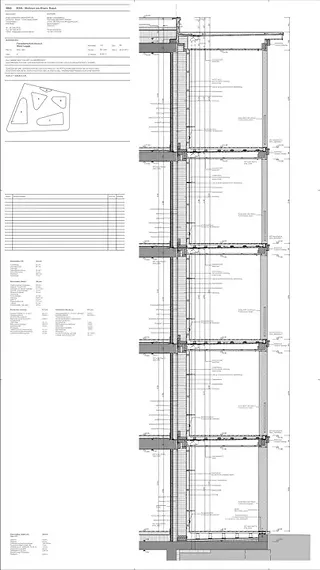 Coupe des façades Loggia, M 1:20