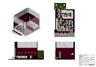 Grundriss und Ansichten