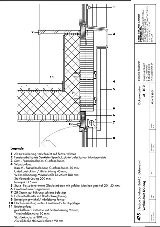 Detail Vertikalschnitt Brüstung