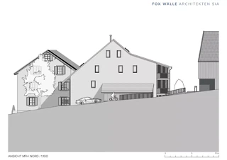 Nordfassade Mehrfamilienhaus