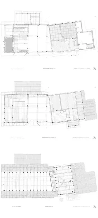 Bauaufnahme Grundrisse Advanced Studio Upcycling, Daniel Stockhammer & Csaba Tarsoly, Liechtenstein School of Architecture