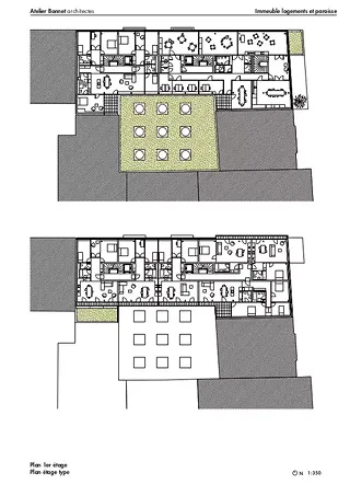 Grundriss Pfarrei und Wohnungen