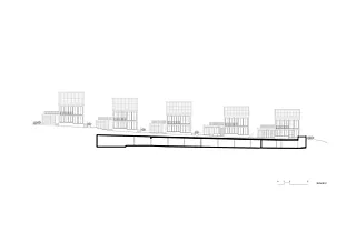 Coupe longitudinale et façade 