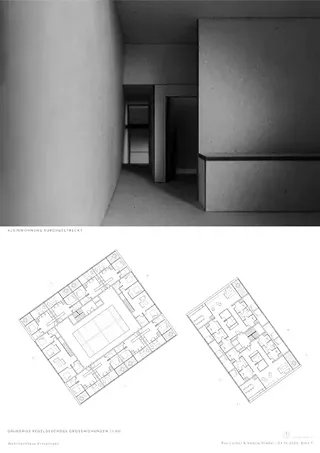 Modèle de petit appartement et d'étage standard de grand appartement
