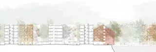 Coupe 1:200 quartier forêt