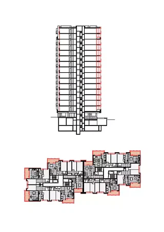 Schnitt und Regelgeschoss