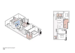 Axonometrie 4-Zimmerwohnung