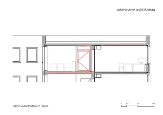 Coupe salle de séjour/bureau