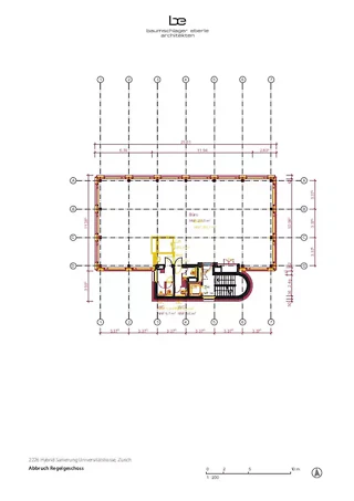 Étage standard – plan de l’existant, de démolition et de projet