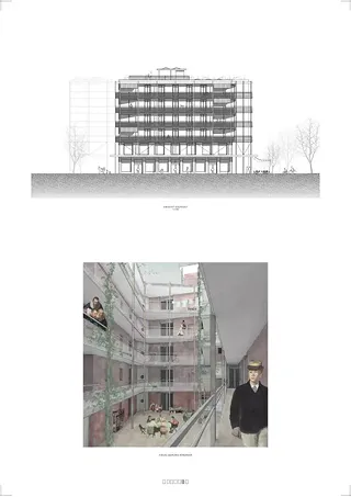 Visualisierung Innenhof und Fassadenplan