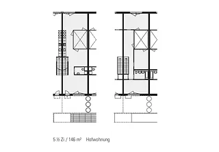 Plan d'appartement de la cour