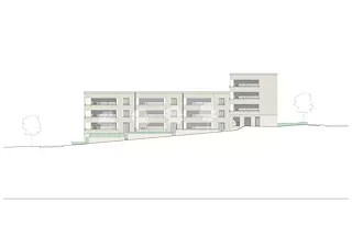 Ansicht Südfassade mit Loggien