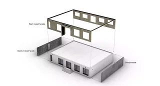 Axonometrie, Fassaden: Architektonisches Konzept