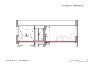 Schnitt WC Bad Stationszimmer