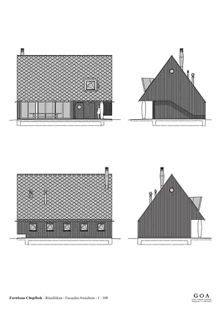 Façades 1:100 de la maison forrestières