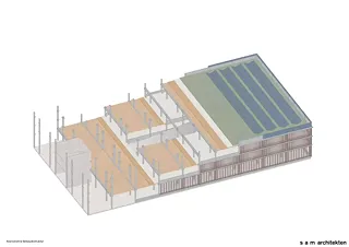 Axonometrie Gebäudestruktur Parkhaus