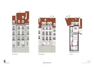 Façades, coupe transversale