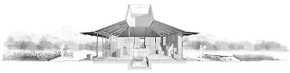 The house and its inhabitants are inserted in the cycle of nature of the site.