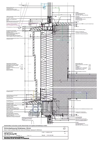 Detailplan Brüstung Dachgeschoss M 1:5