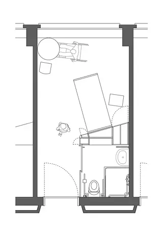 Grundriss Einbettzimmer