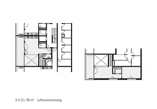 Plan d'appartement avec espace aérien