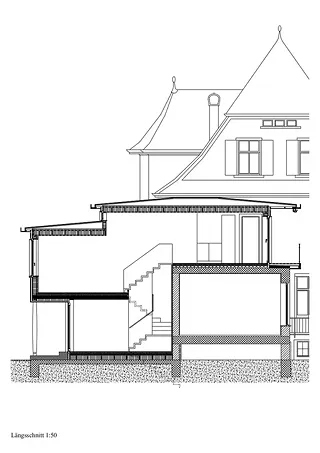 Coupe longitudinale, annexe 1:50