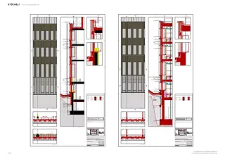 DET Coupes de façade Bâtiment de laboratoire façade hybride