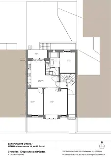 Plan rez-de-chaussée avec jardin