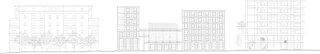 Fassade A zur Strasse 1:200