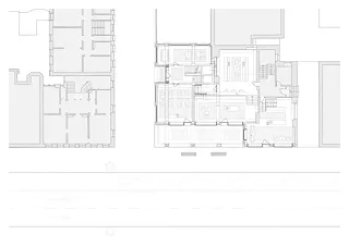 Erdgeschoss 1:50, Ladenkokal und Büroflächen